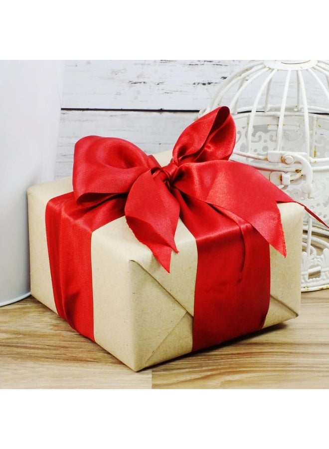 LYNLYN Red Satin Ribbon Roll, Solid Fabric Ribbon for Grand Opening Cutting Ceremonies, Gift Wrapping, Wedding and Party Decoration, Chair Sashes and Craft Use（10 x 200cm) - Image 2